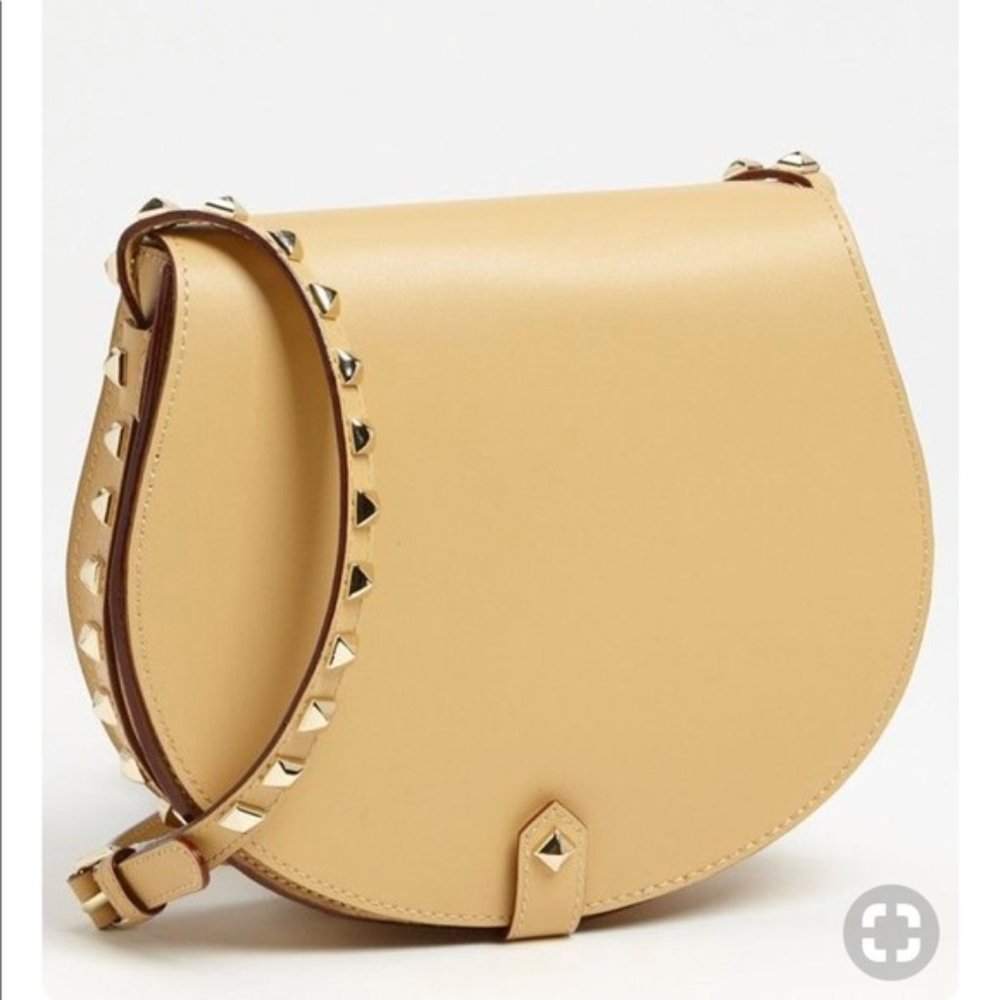 🎉HP🎉 Rebecca Minkoff Skylar Saddle Bag Tan with Gold Hardware Genuine Leather